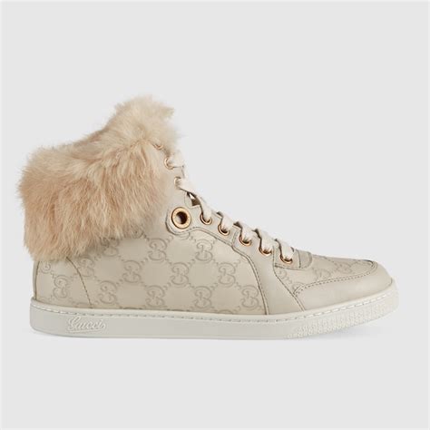 chaussure gucci fourrure|Gucci sneakers for women.